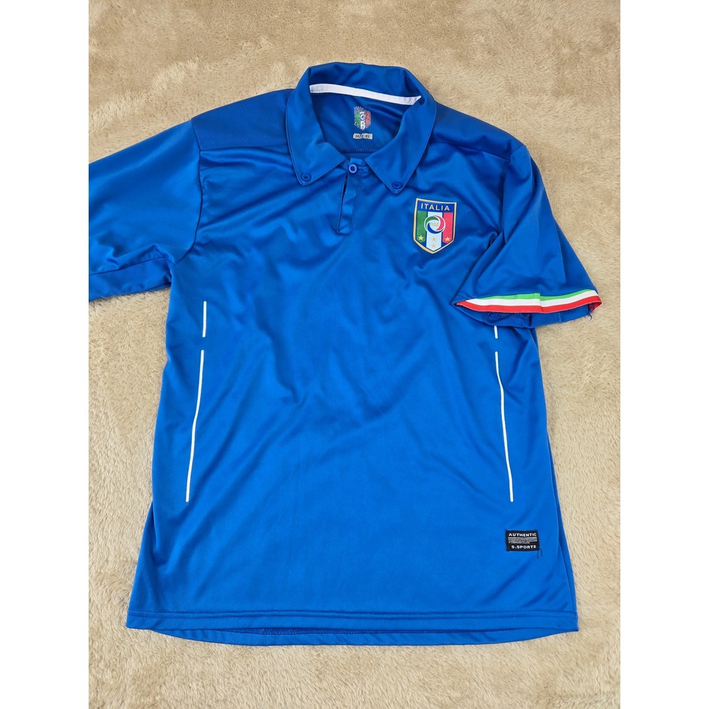 Italy Italia National Team Soccer‎ Jersey Polo Mens XL Blue Authentic S Sports